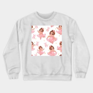 cute baby ballerina pattern pink Crewneck Sweatshirt